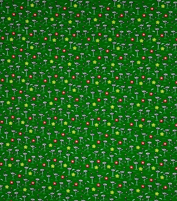 Skeleton Flamingos on Green Christmas Cotton Fabric