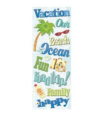 Happy Trails Words Adhesive Chipboard