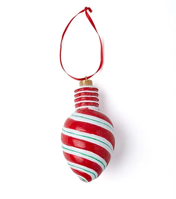 5" Christmas Candy Cane Striped Bulb Ornament by Place & Time