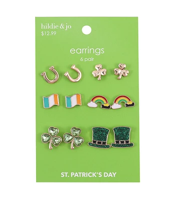 6ct St. Patrick's Day Rainbow & Hat Earrings by hildie & jo