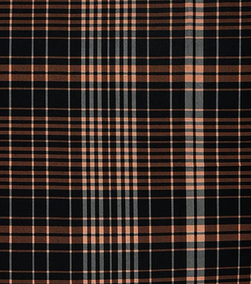 Halloween Orange Plaid Cotton Fabric