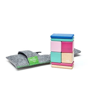 Tegu 8ct Blossom Magnetic Wood Blocks & Pocket Pouch