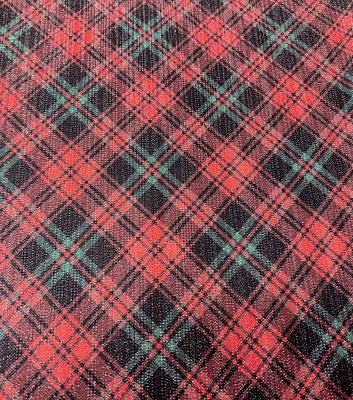 Red Metallic Plaid Mesh Fabric by Sew Sweet