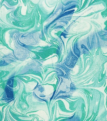 Blue Marble Swirl Silky Crepe Fabric