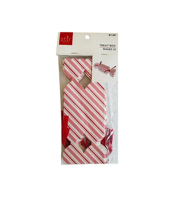 12pc Christmas Candy Cane Stripe Treat Box by STIR