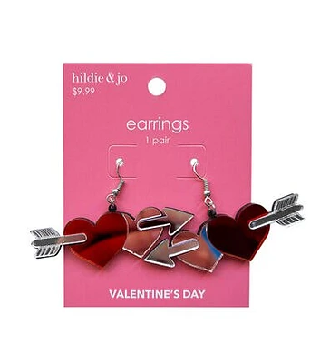 Valentine's Day Heart Arrow Earrings by hildie & jo