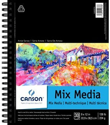 Canson Mix  Media Pad 9'' x 12'' 30 Sheets