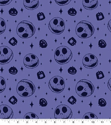 Nightmare Before Christmas Halloween Sketch Cotton Fabric