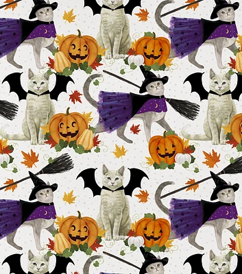 David Textiles Halloween Cats Halloween Cotton Fabric