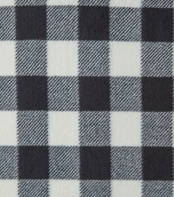 Eddie Bauer Black & White Buffalo Checks Anti Pill Fleece Fabric