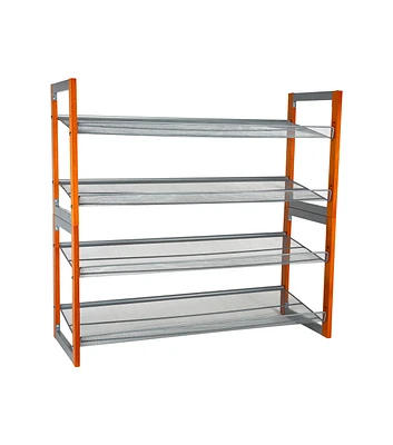 Organize It All 35" Wood 4 Tier Stackable Shoe Rack