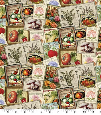 Green Spring Garden Novelty Cotton Fabric