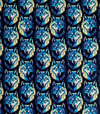 Wolves in Shades of Night on Black Super Snuggle Flannel Fabric