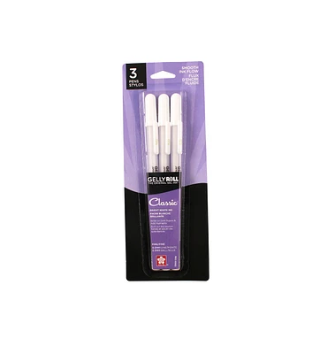 Sakura Gelly Roll Pen Set 3 Pens White Fine