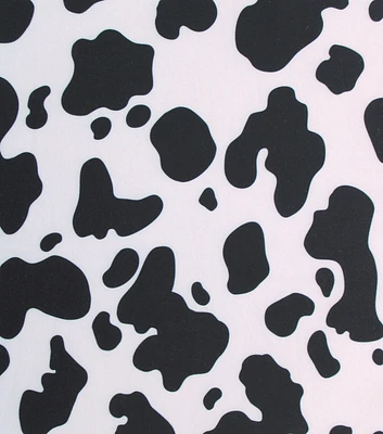 Black & White Cow Print Jersey Knit Fabric