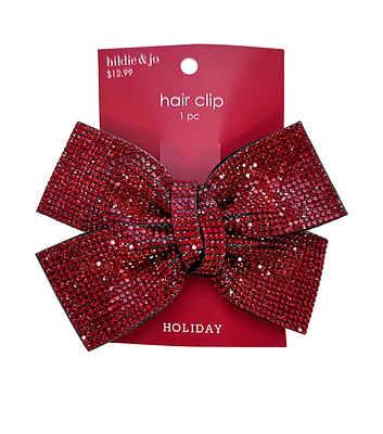 4.5" Christmas Red Bow Hair Clip by hildie & jo