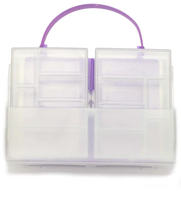 Four Part Storage Container with Handle 7-1/4 x 5 x 2 3/8 inches