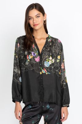 Johnny Was Plus Size Liliana Printed Silk Western Shirt