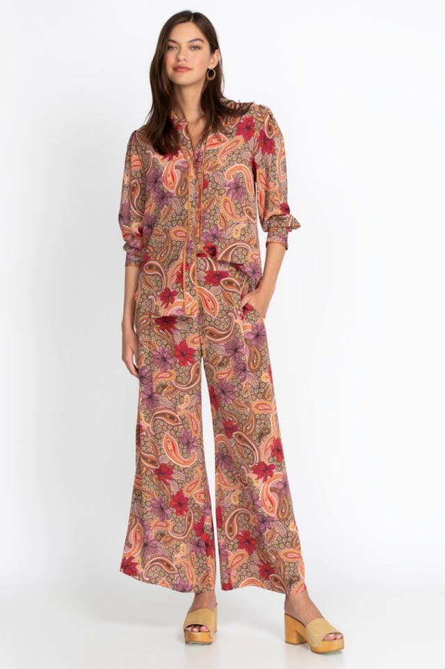 floral embroidered pants