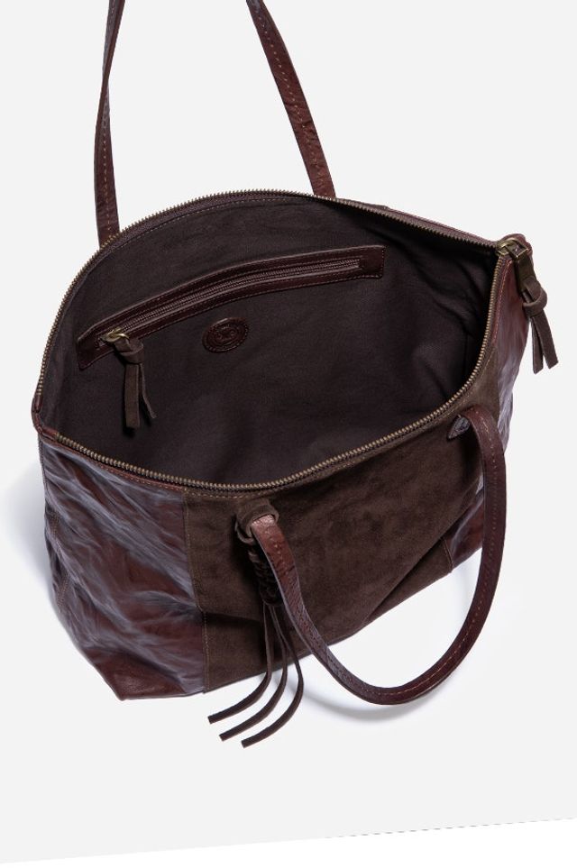 Women's Asteria Italian Leather Crossbody Bag by Johnny Was in Barolo