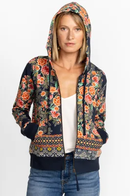 Lucky Brand Flower Full Zip Hoodie