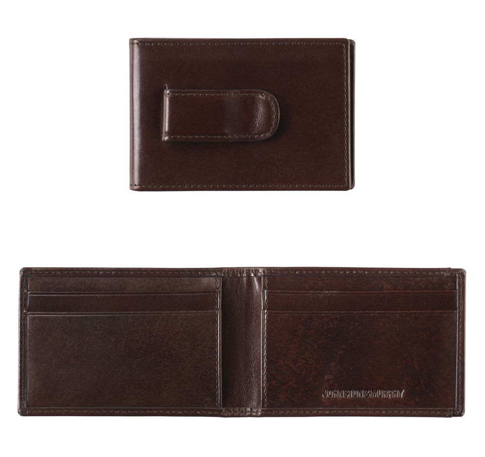 Italian Leather Two-Fold Money Clip Wallet