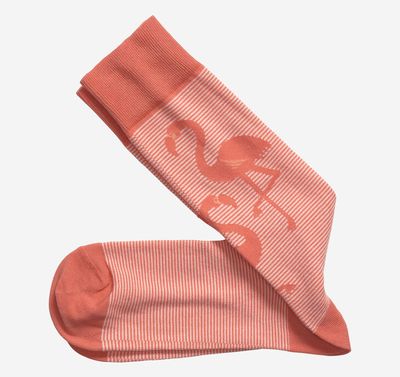 Striped Flamingo Socks
