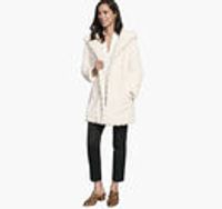 Textured Faux Fur Hooded Coat