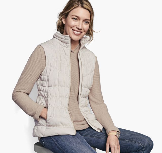 Ann Taylor Haven Well Within Balance Velour Rib Knit Puffy Vest