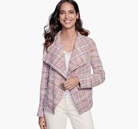 Tweed Knit Open-Front Jacket