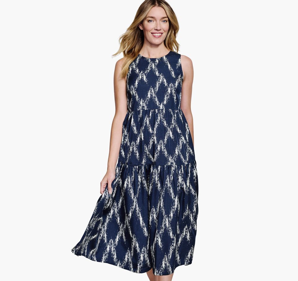 Ikat-Print Maxi Dress