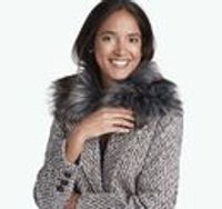 Tweed Coat with Faux-Fur Collar