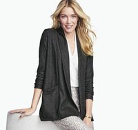 Draped Open-Front Knit Cardigan