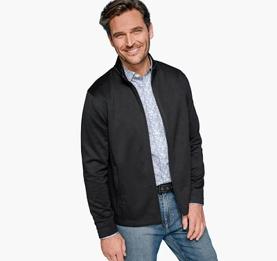 Solid Full-Zip Knit Jacket
