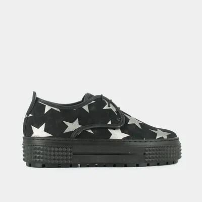 Black lace-up sneakers