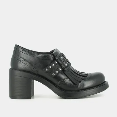 Black leather moccasins