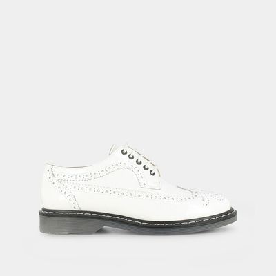 White leather derbies