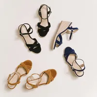 High-heeled espadrilles