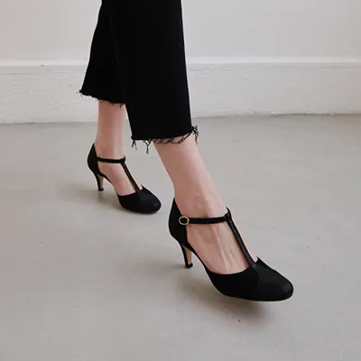 Suede T-bar shoes