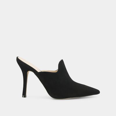 High-heeled mules with pointed toe