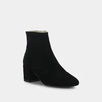 Suede boots with square heel