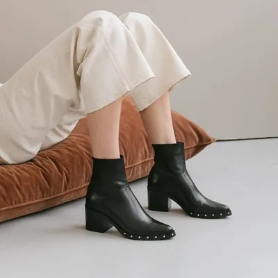 Black leather boots