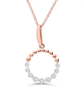 Dije Con Cadena Oro Rosa Y Platinado 14K