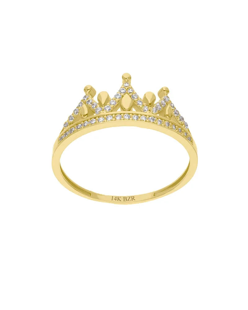 Anillo de Oro Amarillo 14K con Zirconias