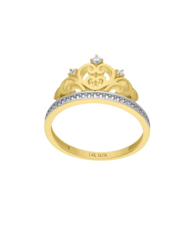 Anillo Oro Amarillo 14K - Corazón, 8pts Diamante