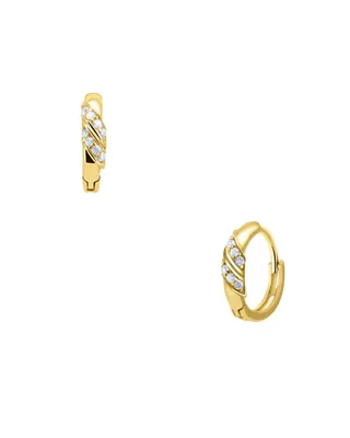 Arracadas de Oro Amarillo 14K con Zirconias