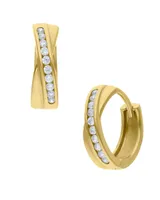 Arracadas De Oro Amarillo 14K Con Zirconias