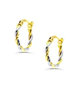 Arracadas Oro Amarillo Y Blanco 14 K