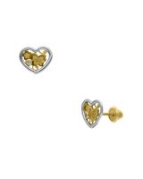 Broqueles de Oro Amarillo y Blanco 14K con Zirconia