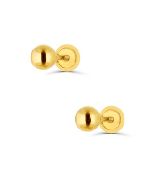 Broqueles Bola De Oro Amarillo 4 Mm Diametro De 14K Tipo Piercing